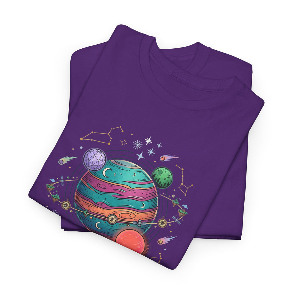 Planetary Watercolor Tee — Colorful Space Graphic T-Shirt