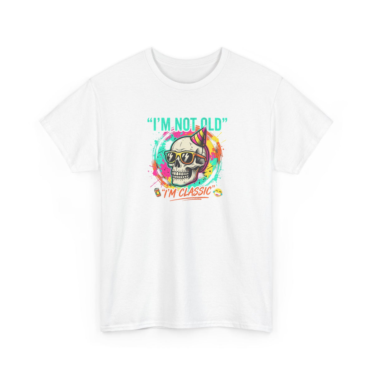 Vintage Skull Tee - "I'm Not Old, I'm Classic" Retro Skull Birthday Shirt