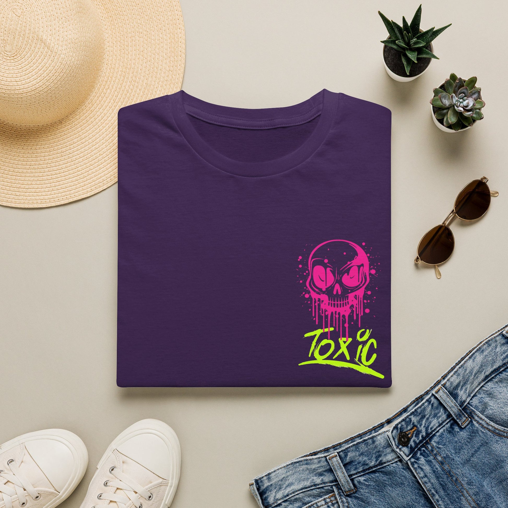 T-Shirt — Neon Drip Skull "Toxic" Graphic
