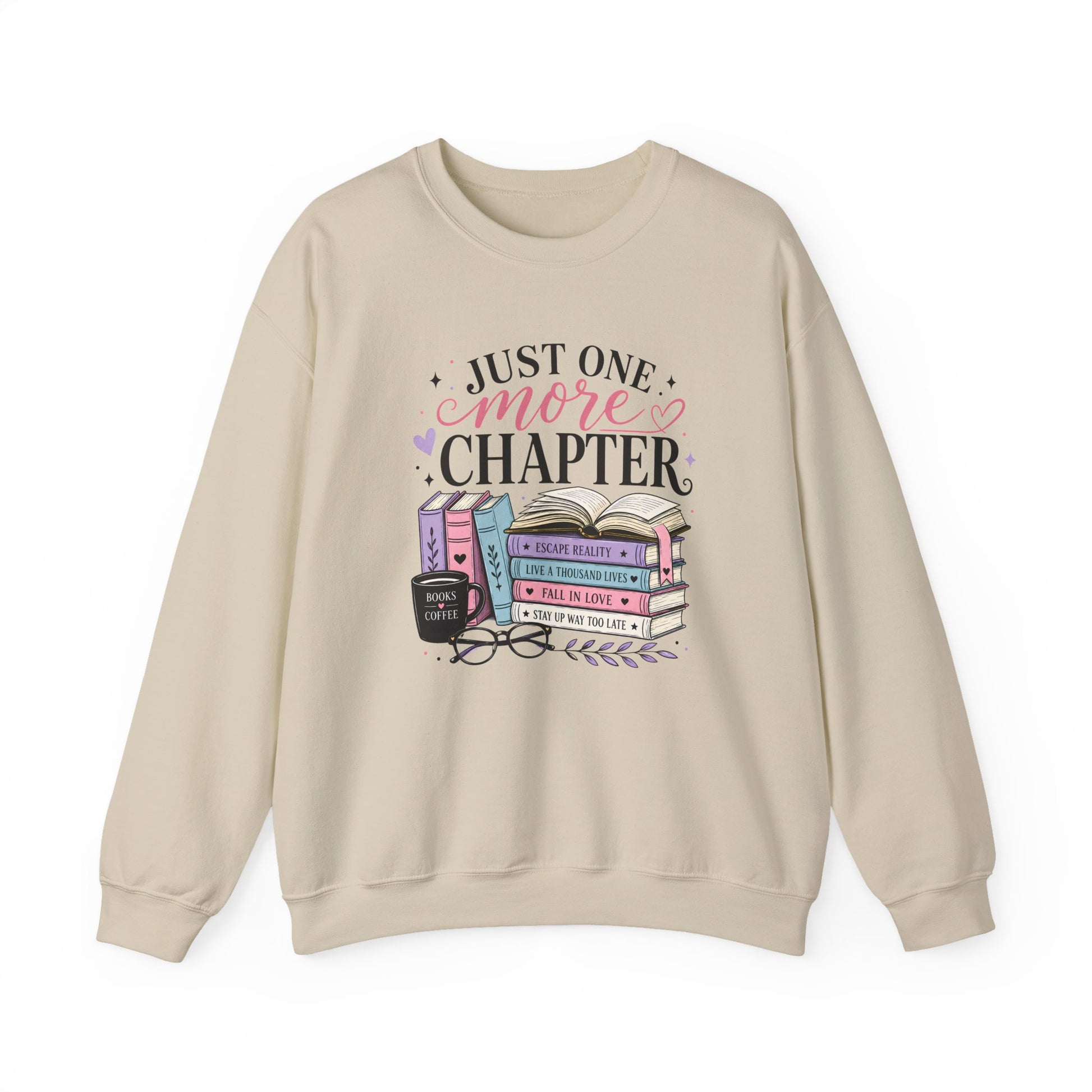 Sweatshirt for Book Lovers - Just One More Chapter Cozy Reading Crewneck