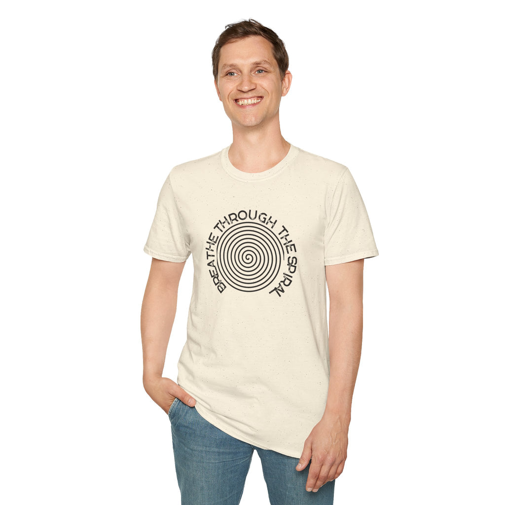 Mental Health Breathe Through the Spiral T-Shirt — Mindful Spiral Graphic Tee for Meditation & Relaxation
