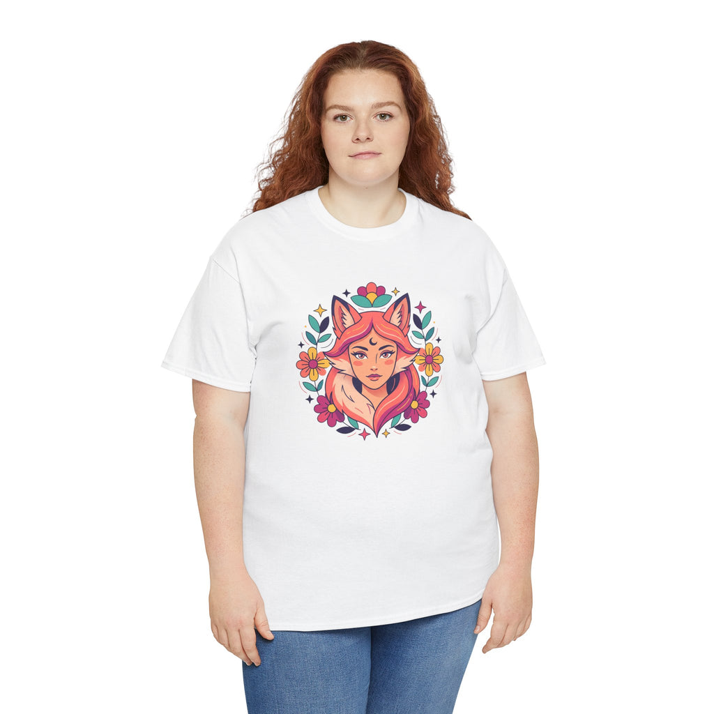 Fox Spirit Tee — Floral Fox Face Graphic Shirt