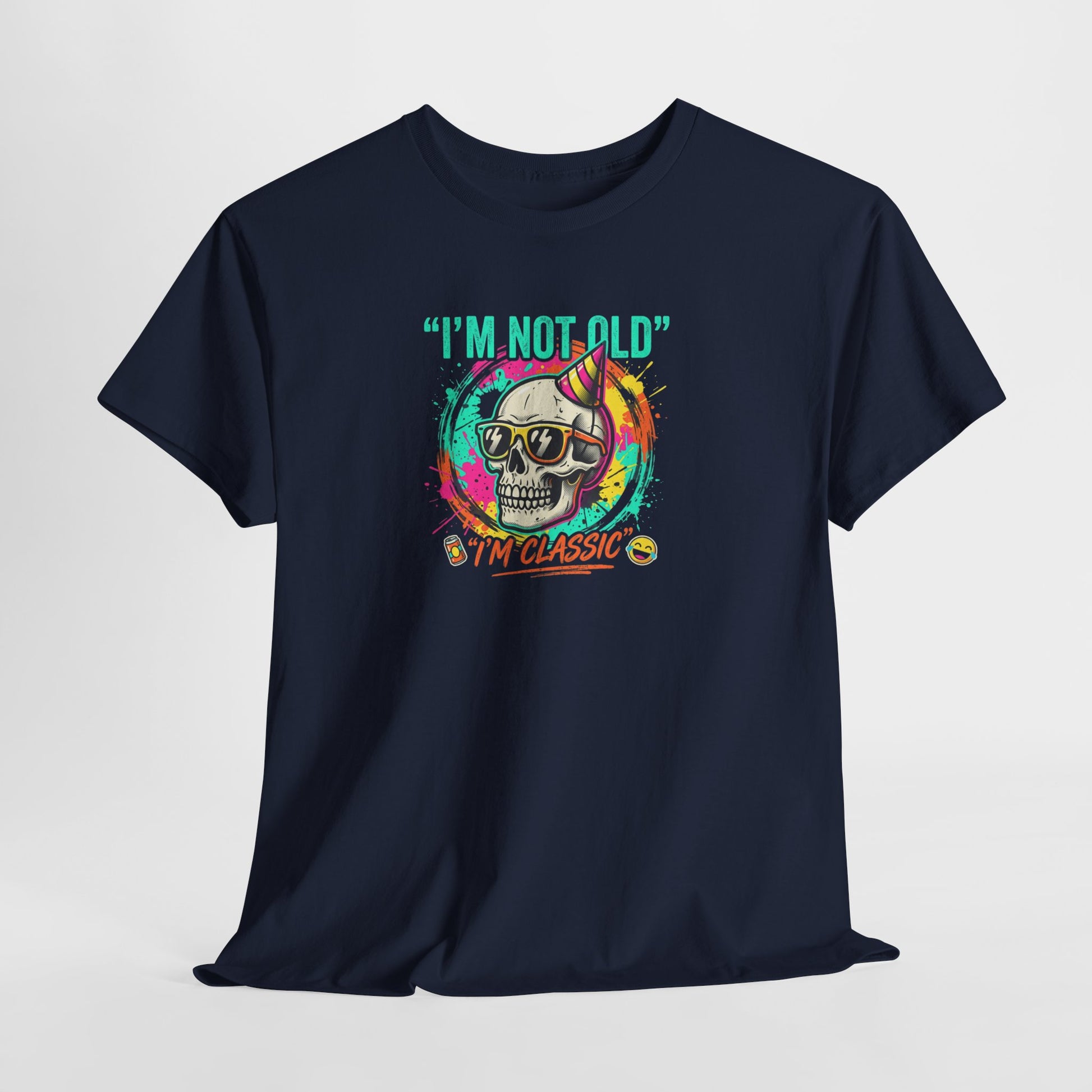 Vintage Skull Tee - "I'm Not Old, I'm Classic" Retro Skull Birthday Shirt