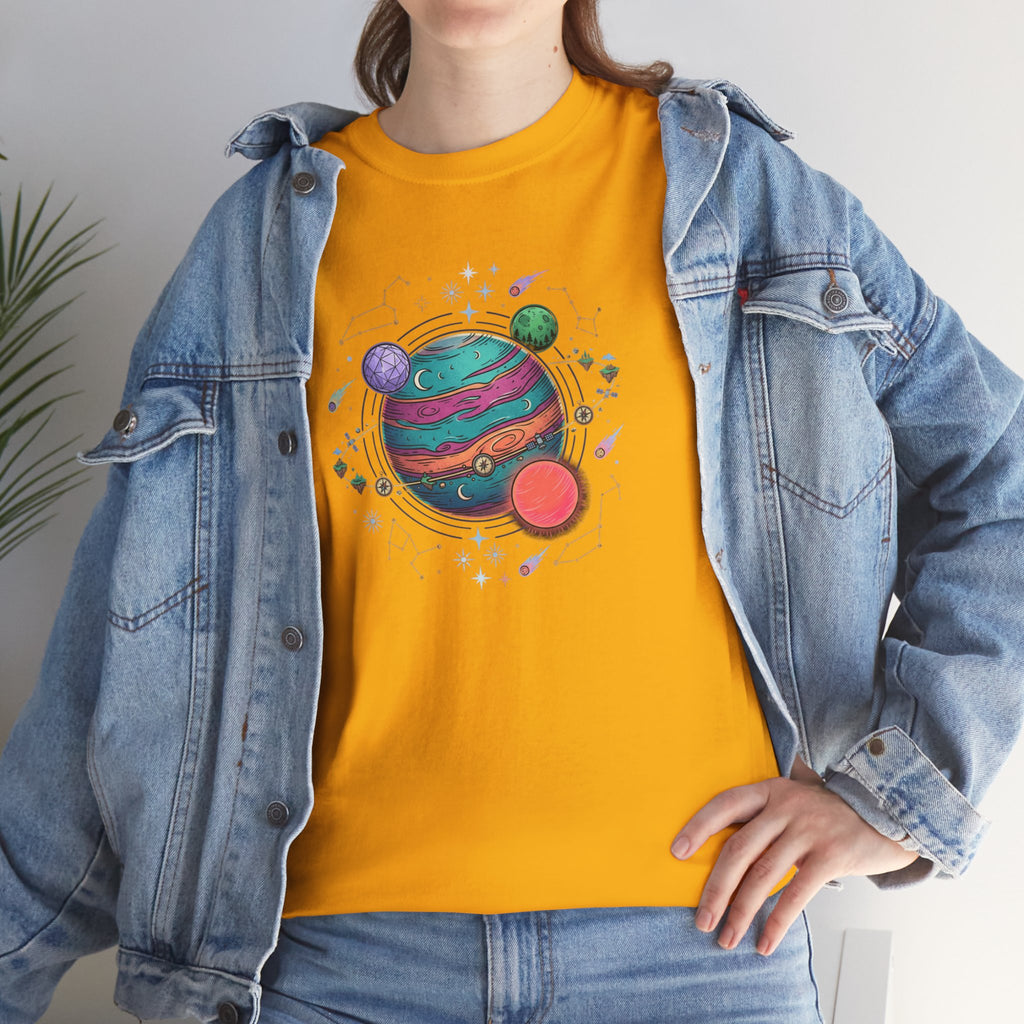 Planetary Watercolor Tee — Colorful Space Graphic T-Shirt