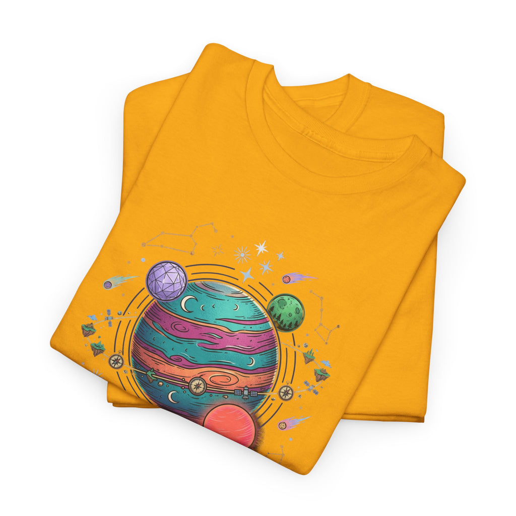 Planetary Watercolor Tee — Colorful Space Graphic T-Shirt