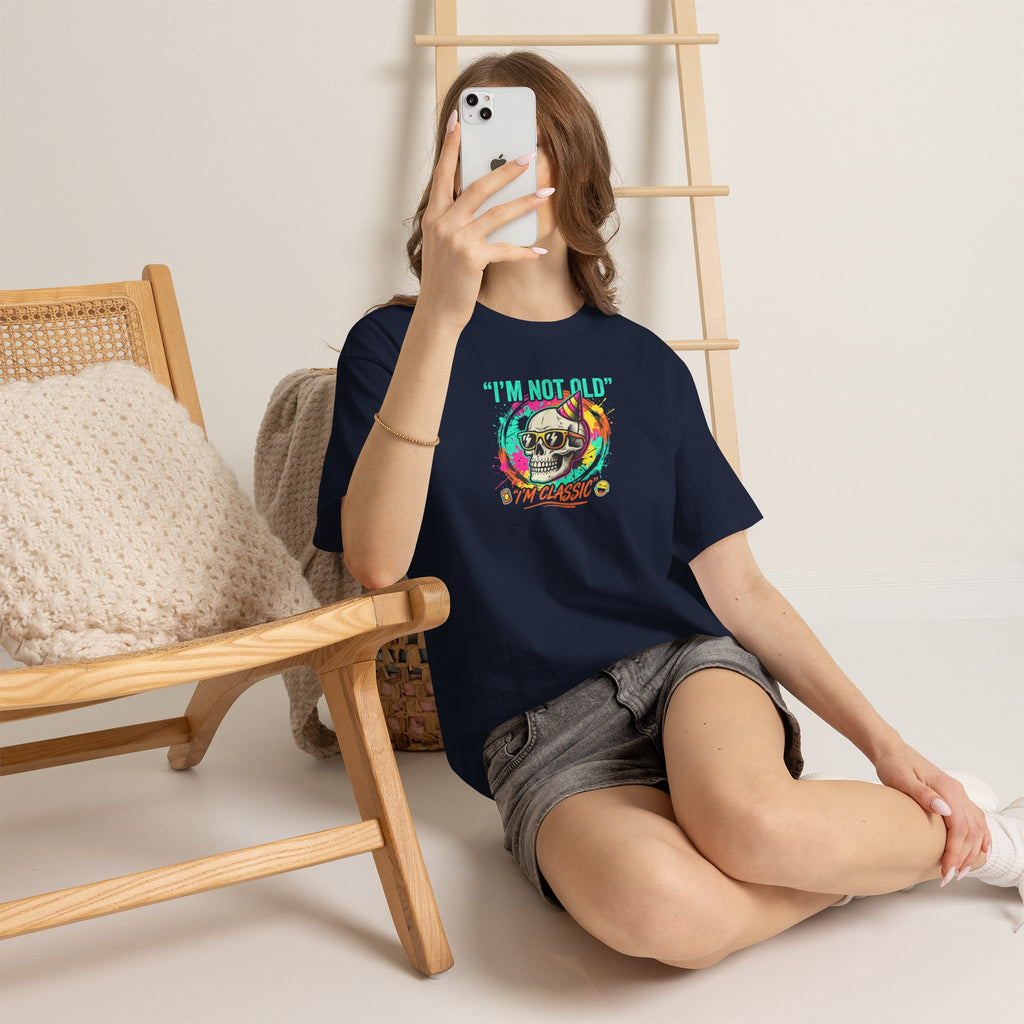 Vintage Skull Tee - "I'm Not Old, I'm Classic" Retro Skull Birthday Shirt