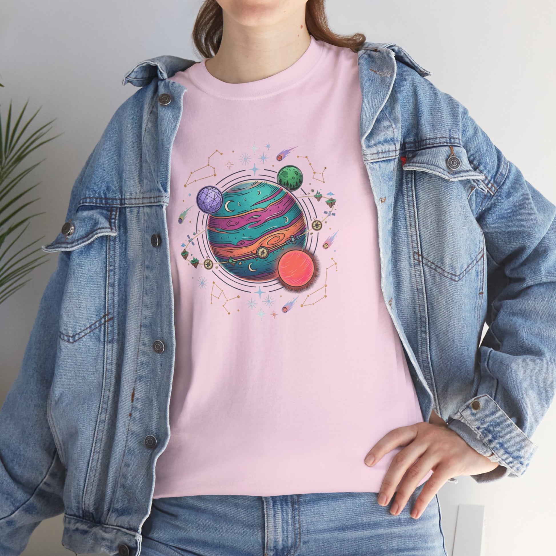 Planetary Watercolor Tee — Colorful Space Graphic T-Shirt