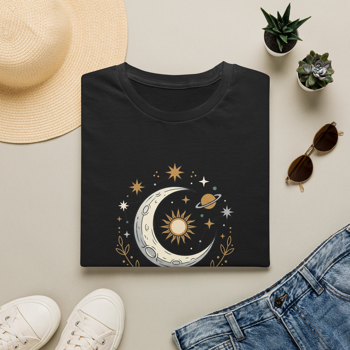 Celestial Moon & Sun Tee — Vintage Astrology Graphic T-Shirt