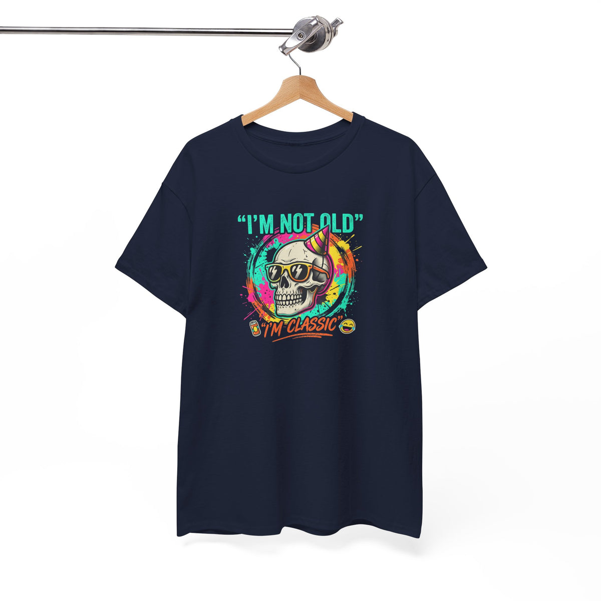 Vintage Skull Tee - "I'm Not Old, I'm Classic" Retro Skull Birthday Shirt