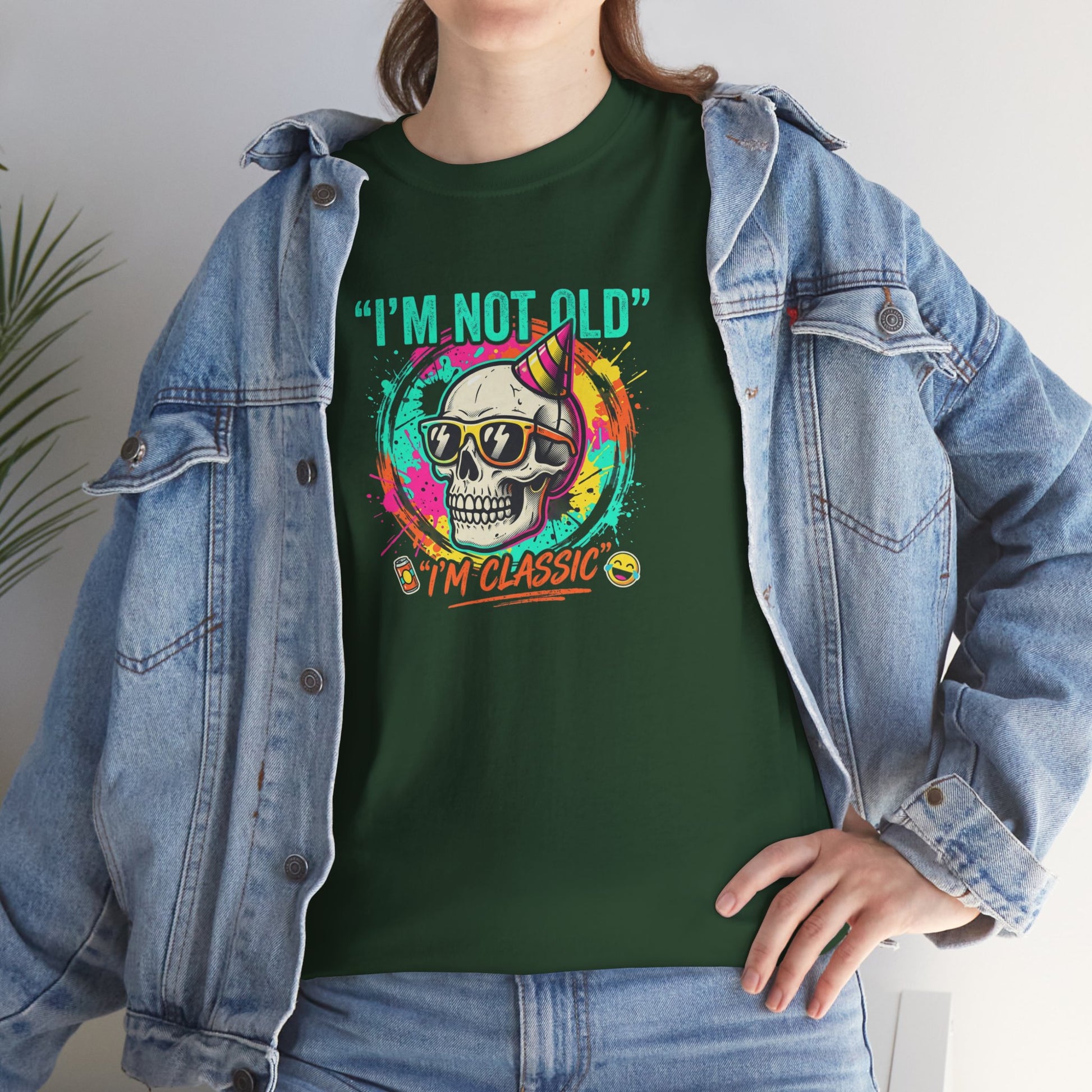 Vintage Skull Tee - "I'm Not Old, I'm Classic" Retro Skull Birthday Shirt