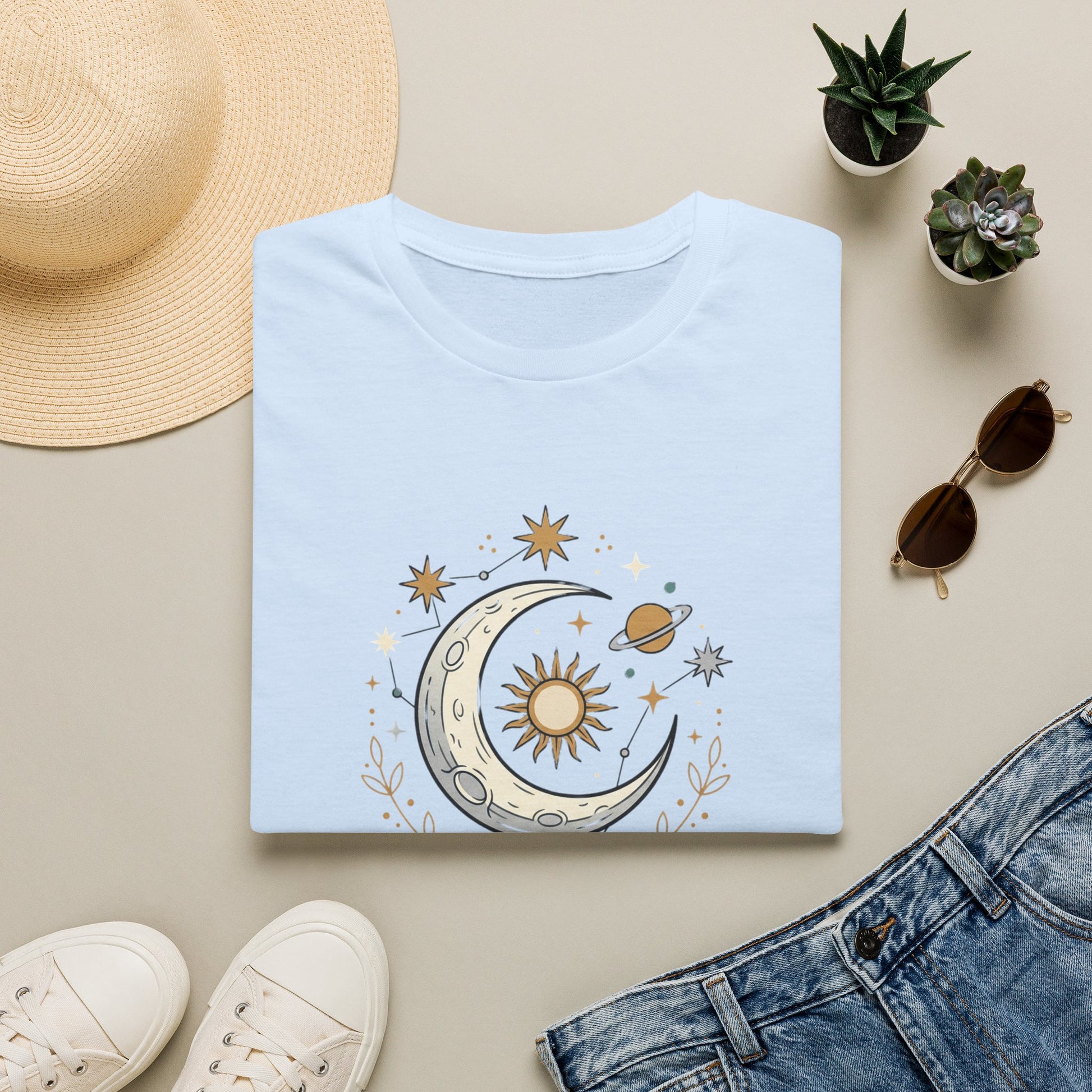 Celestial Moon & Sun Tee — Vintage Astrology Graphic T-Shirt