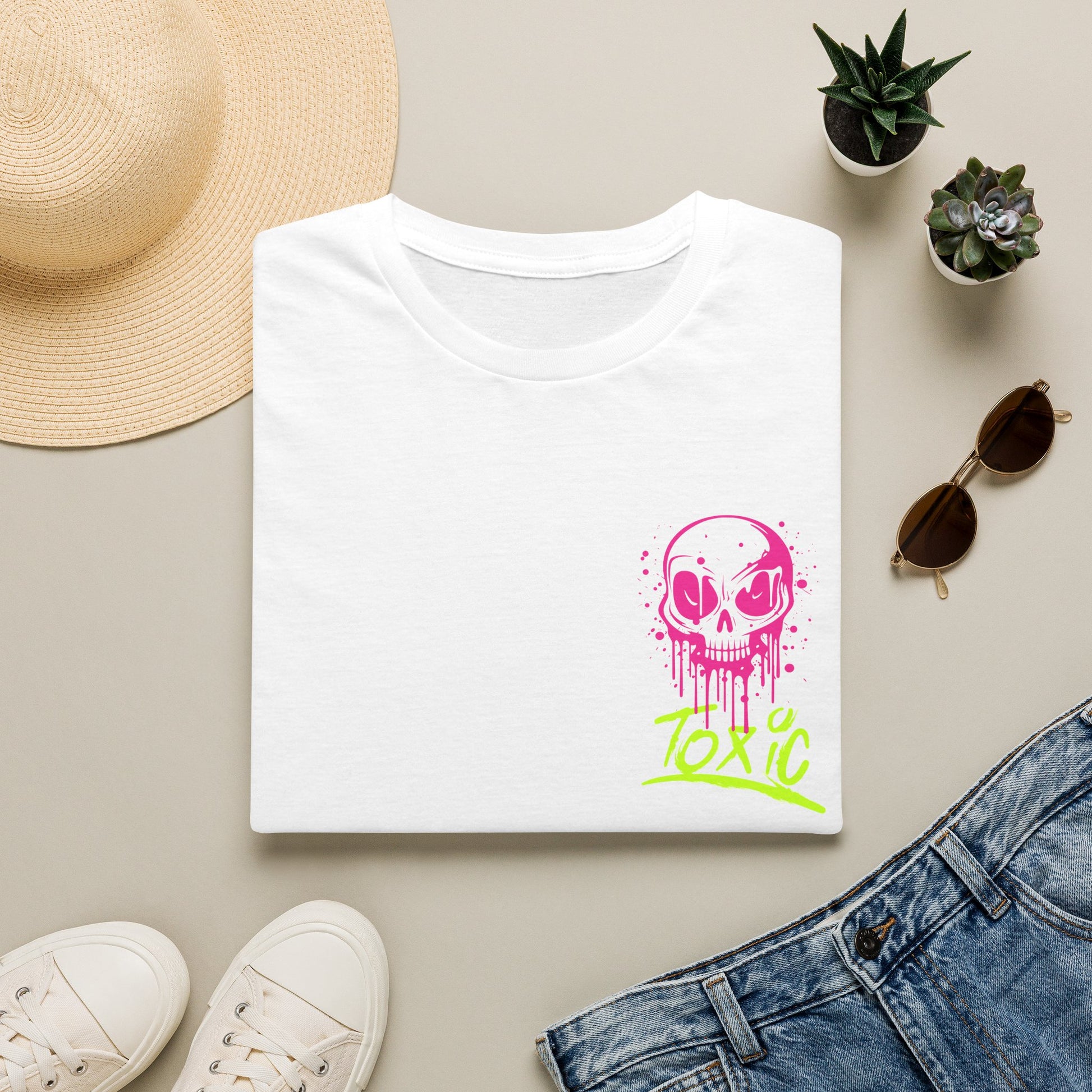 T-Shirt — Neon Drip Skull "Toxic" Graphic