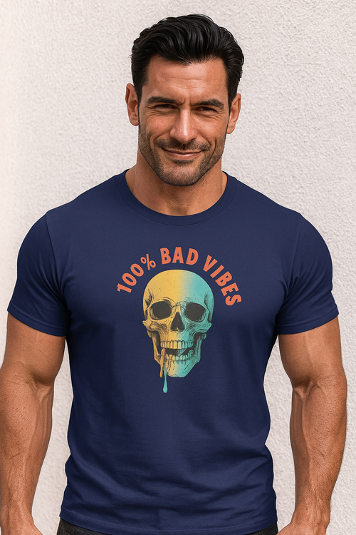 100% Bad Vibes Graphic Tee – Rebellious Attitude Unisex T-Shirt