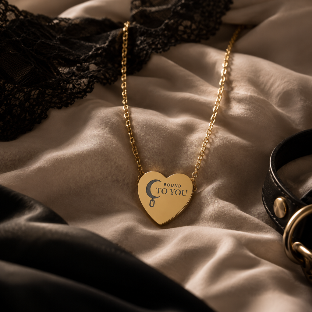 Submission Heart Necklace – “Bound To You” Crescent Moon Pendant | Meaningful Symbolic Jewellery