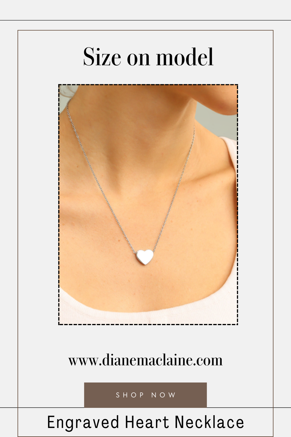Engraved Heart Necklace with Envelope Design — I Love You — Love Pendant Gift