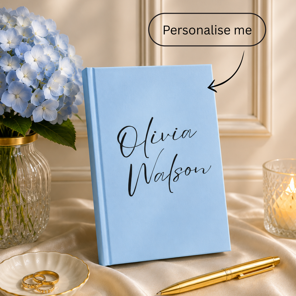 Personalised Hardcover Journal – Custom Name Notebook, A5 Size