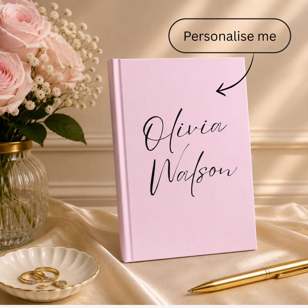 Personalised Hardcover Journal – Custom Name Notebook, A5 Size