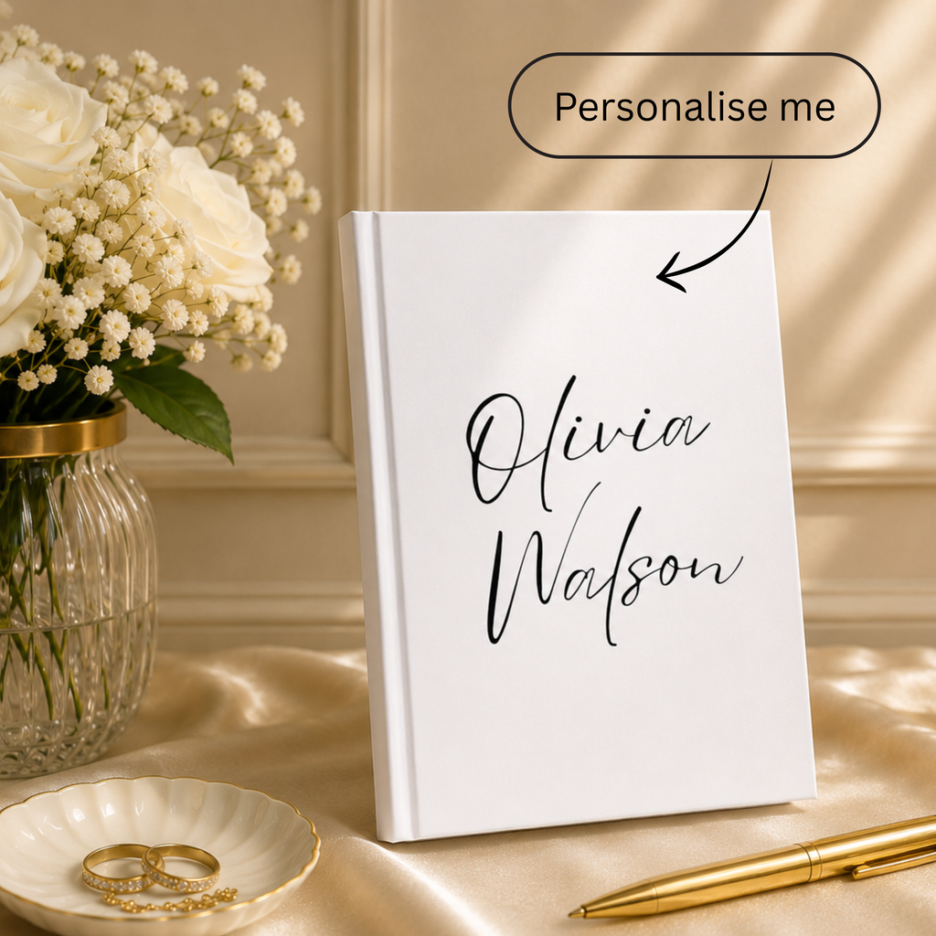 Personalised Hardcover Journal – Custom Name Notebook, A5 Size