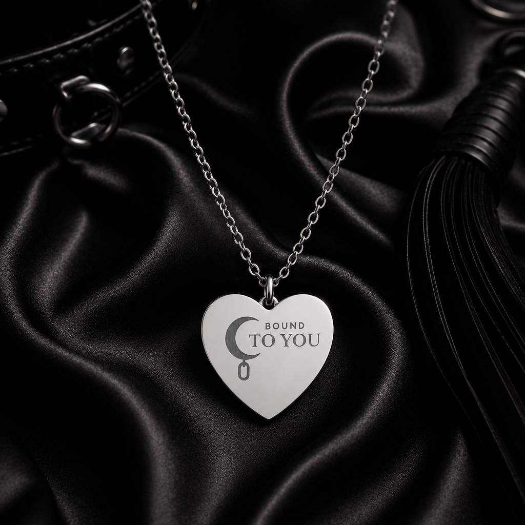 Submission Heart Necklace – “Bound To You” Crescent Moon Pendant | Meaningful Symbolic Jewellery