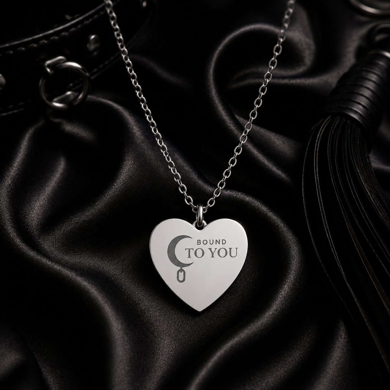 Submission Heart Necklace – “Bound To You” Crescent Moon Pendant | Meaningful Symbolic Jewellery