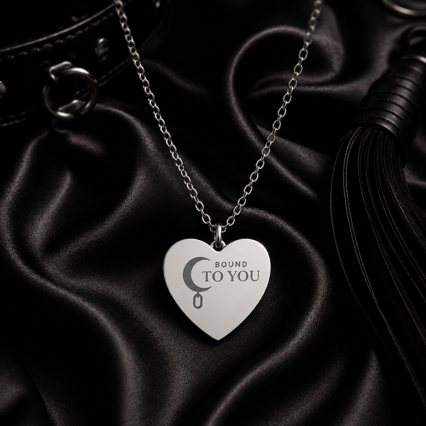 Submission Heart Necklace – “Bound To You” Crescent Moon Pendant | Meaningful Symbolic Jewellery