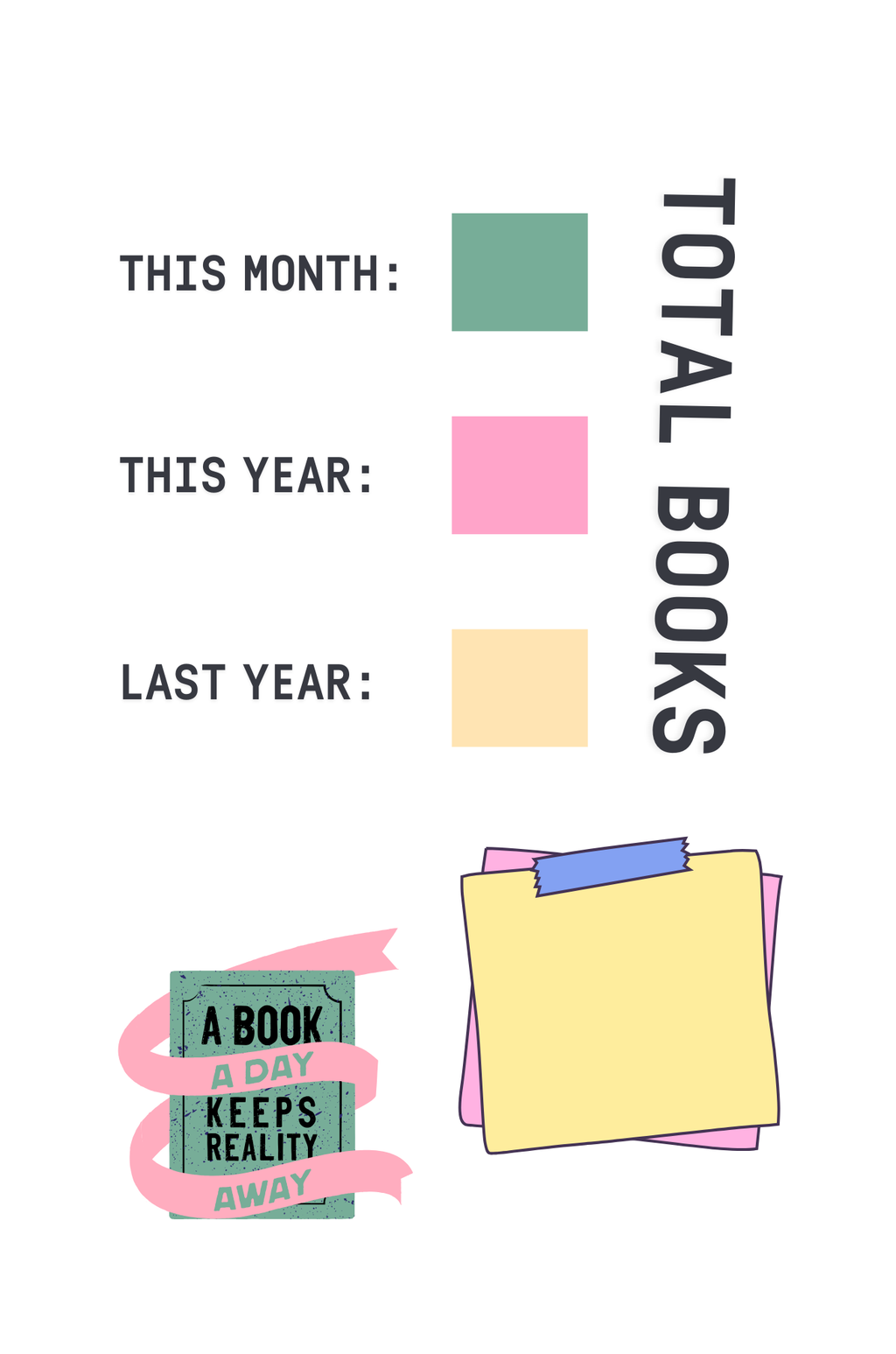 Digital Reading Planner I Book Journal: Track Your Reading, TBR List, Challenges, Reviews & Stats