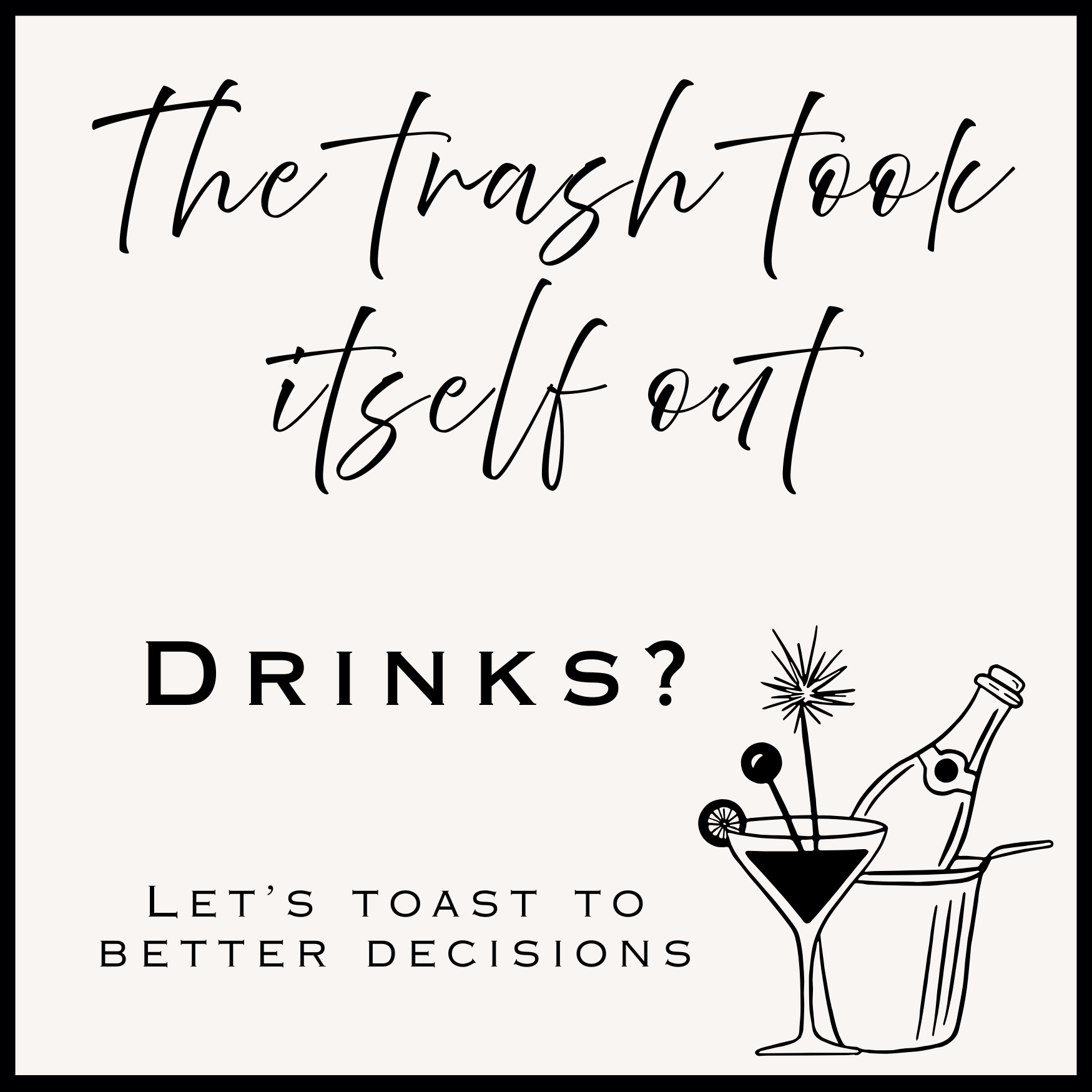 Funny Divorce Party Invitation - The Trash Took Itself Out - Party I 5.8” Square Invite - Printed Front & Back - Divorce Celebration Invite