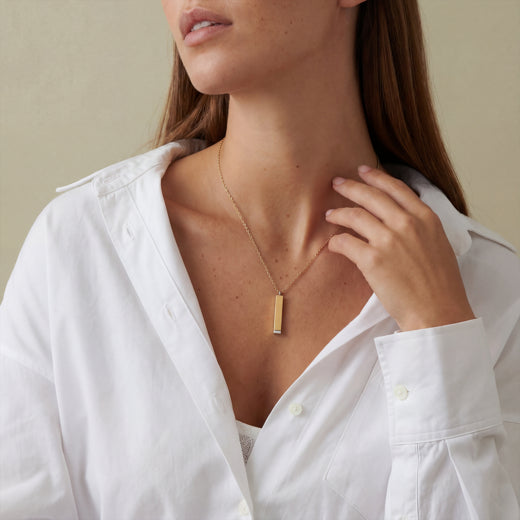 Mama Hidden Message Necklace – I Love You - Sliding Bar Pendant with Secret Engraving | Mother’s Day Gift for Mum