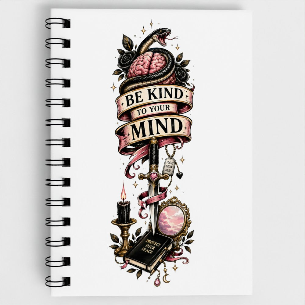 Be Kind To Your Mind - A5 Lined Spiral Notebook