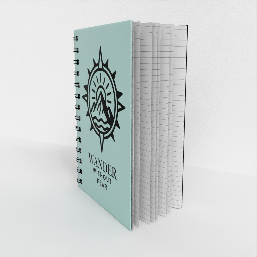 Wander Without Fear Spiral Notebook – Adventure Journal, Travel Notebook, Hiking Gift, Mountain Journal, Inspirational A5 Notebook