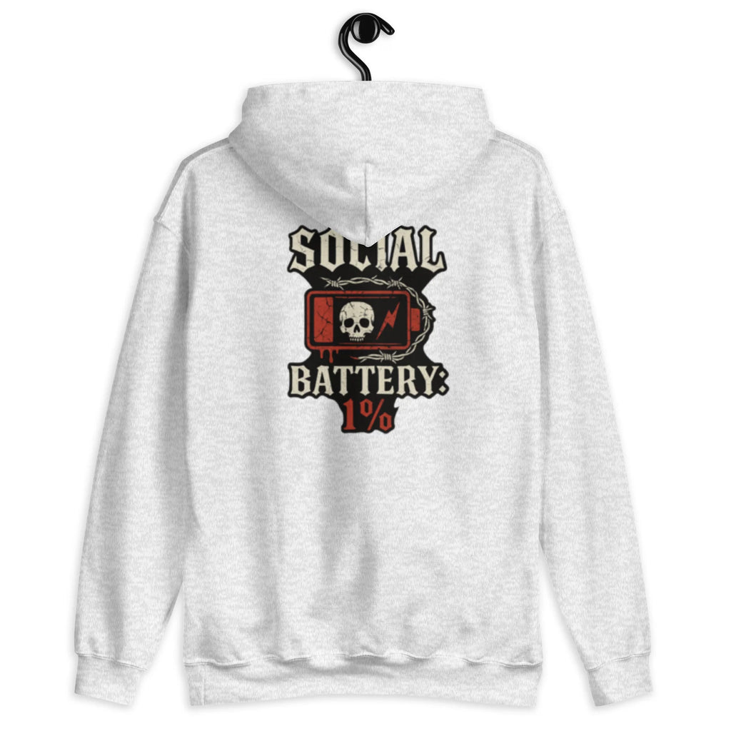 Social Battery Low - Back Print Unisex Hoodie