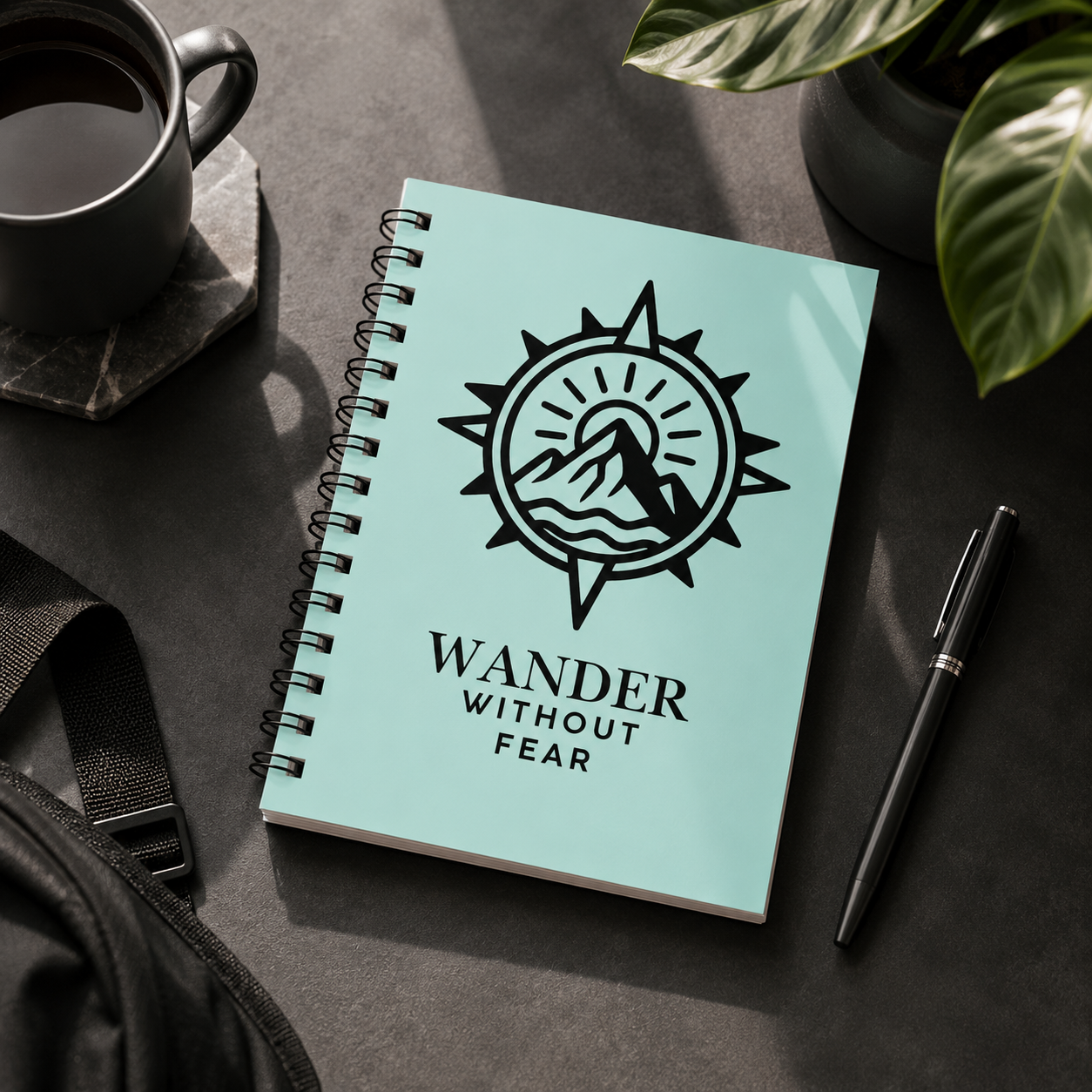 Wander Without Fear Spiral Notebook – Adventure Journal, Travel Notebook, Hiking Gift, Mountain Journal, Inspirational A5 Notebook